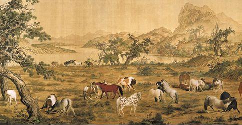 One Hundred Horses, Giuseppe Castiglione (Lang Shining), 1728, National Palace Museum, Taipei.